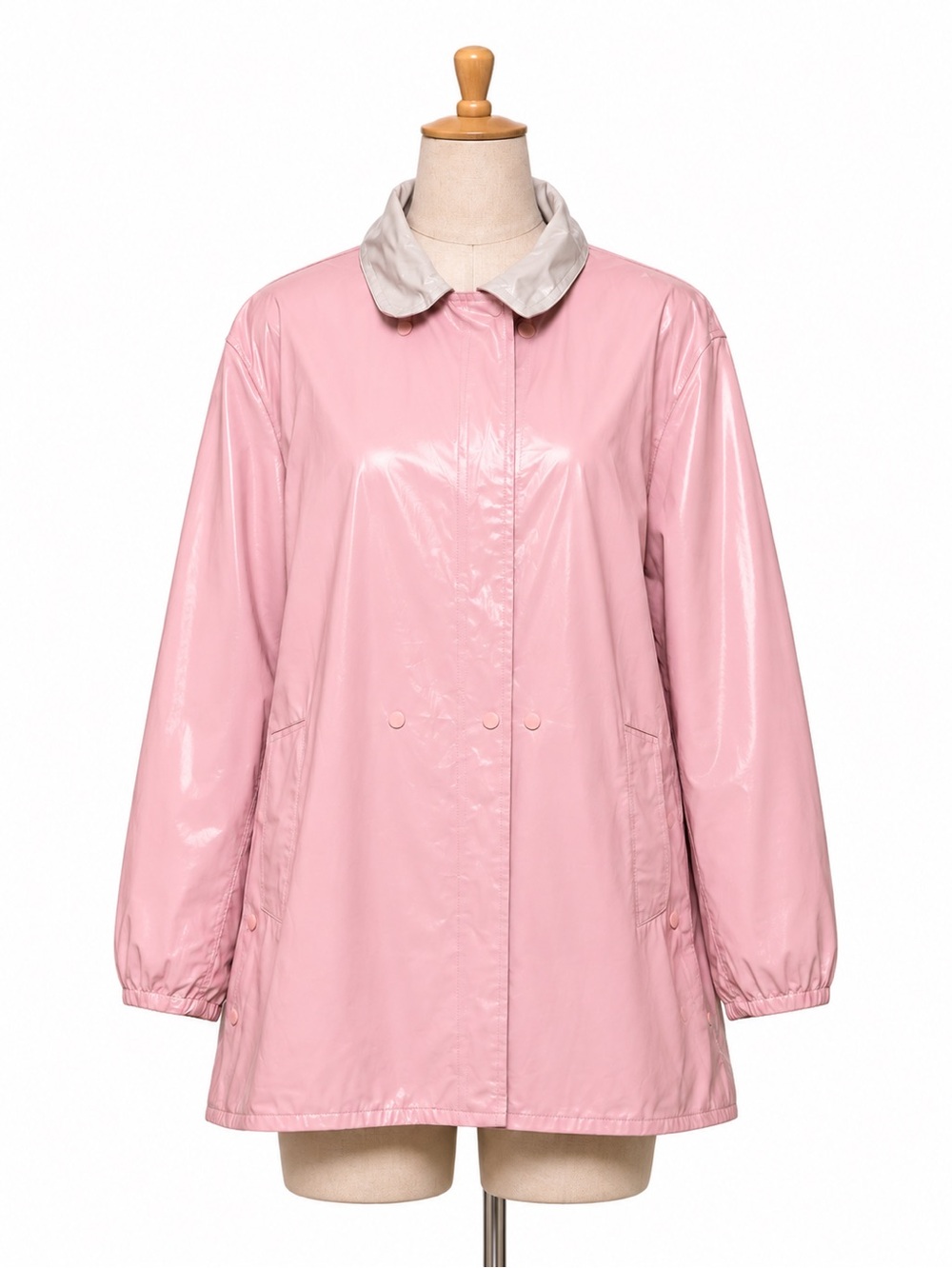 Vintage 80s 90s Cacharel Anaïs Anaïs Pink Vinyl Raincoat Oversized L XL Slicker
